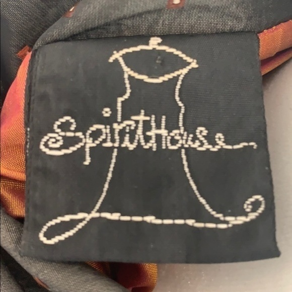 SpiritHouse olive color silk front button closure jacket - Picture 7 of 13